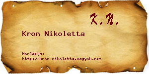 Kron Nikoletta névjegykártya