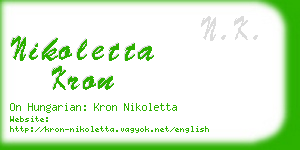 nikoletta kron business card